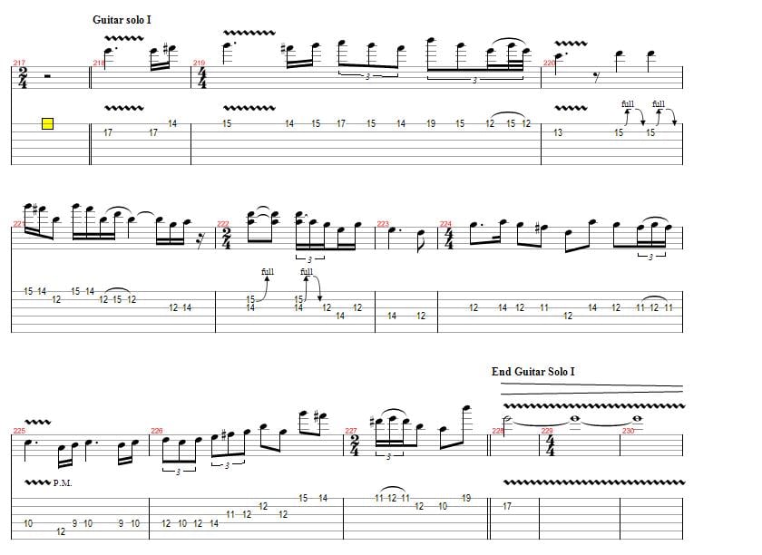 I'm trying to analyze the solo from Metallica's Master of... 