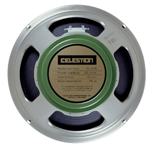 A 25 watt 12" Celestion Greenback