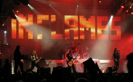 In Flames performing live